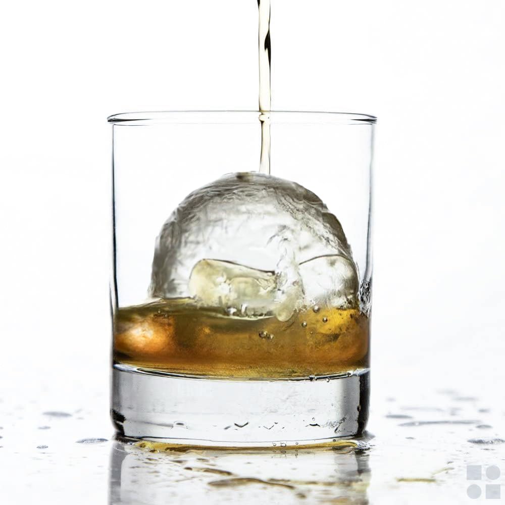 Glacio BPA-free silicone ice ball mold close-up highlighting flexible release.