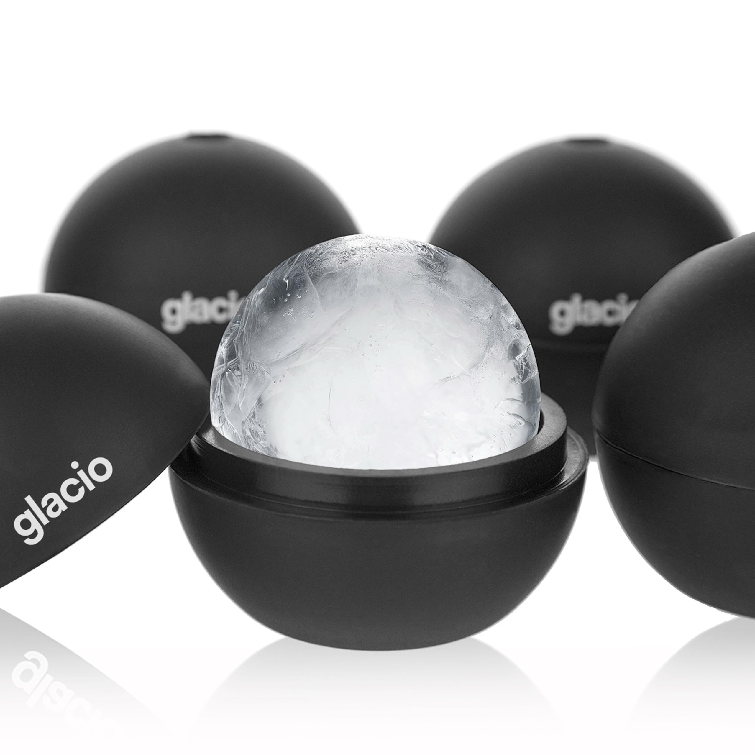 Glacio round ice ball mold assembly for large, slow-melting ice.