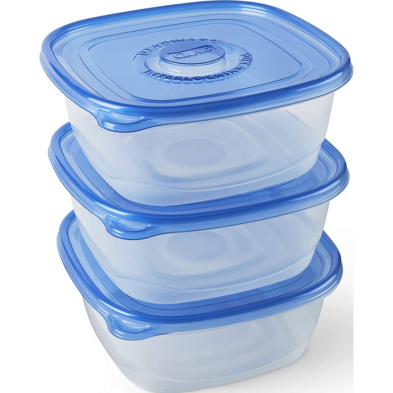 Glad family-size container with locked-lids showing leak-proof storage