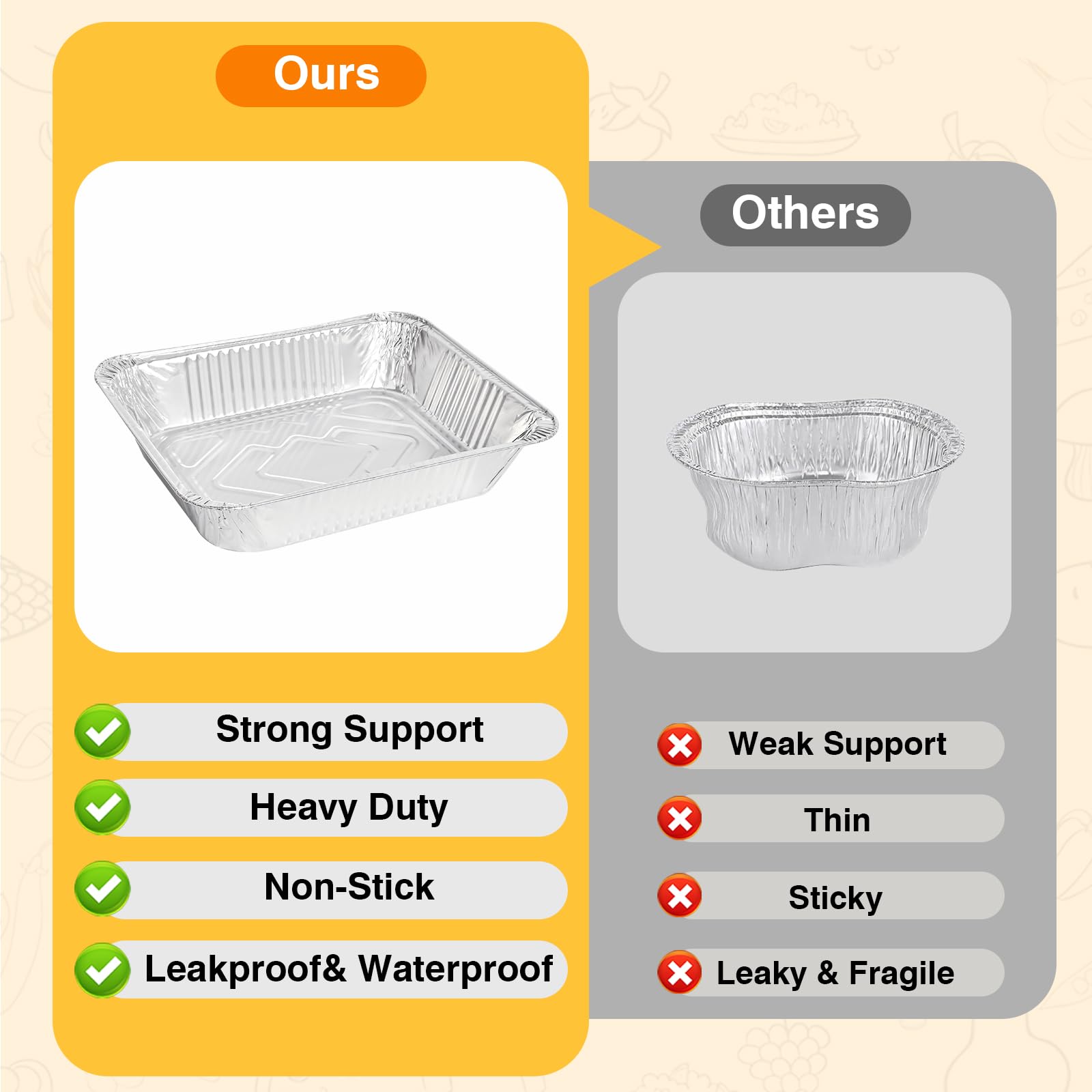 Gladify aluminum pans oven-safe design suitable for baking and roasting.