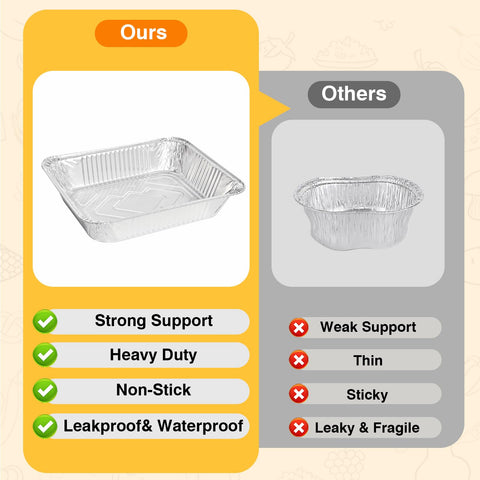 Gladify aluminum pans oven-safe design suitable for baking and roasting.