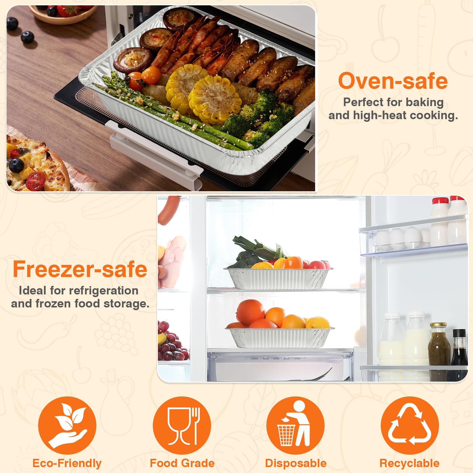 Gladify pans versatile for baking, reheating, freezing, and meal prep.