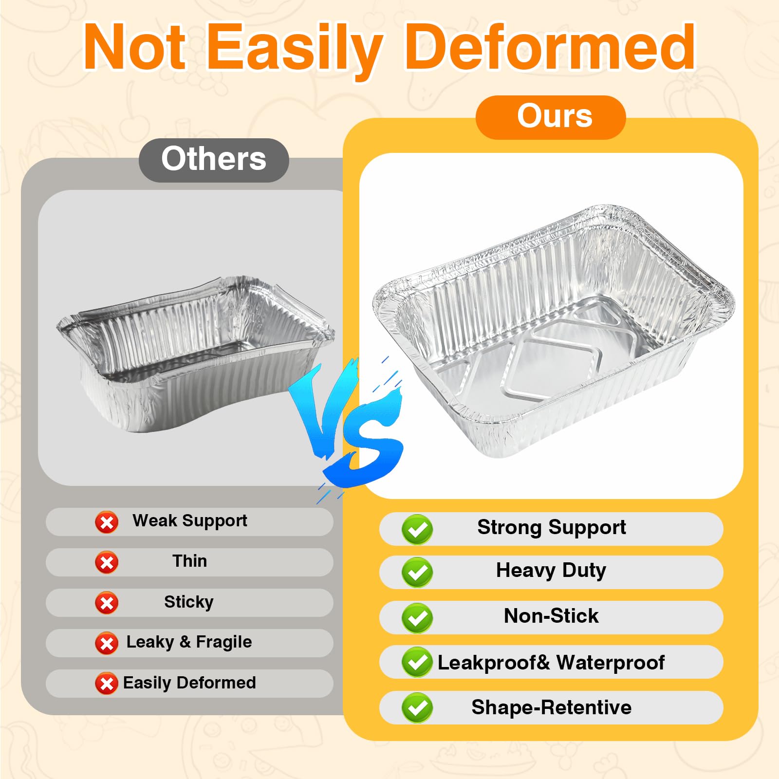 Gladify diamond-base foil pan resists warping during baking