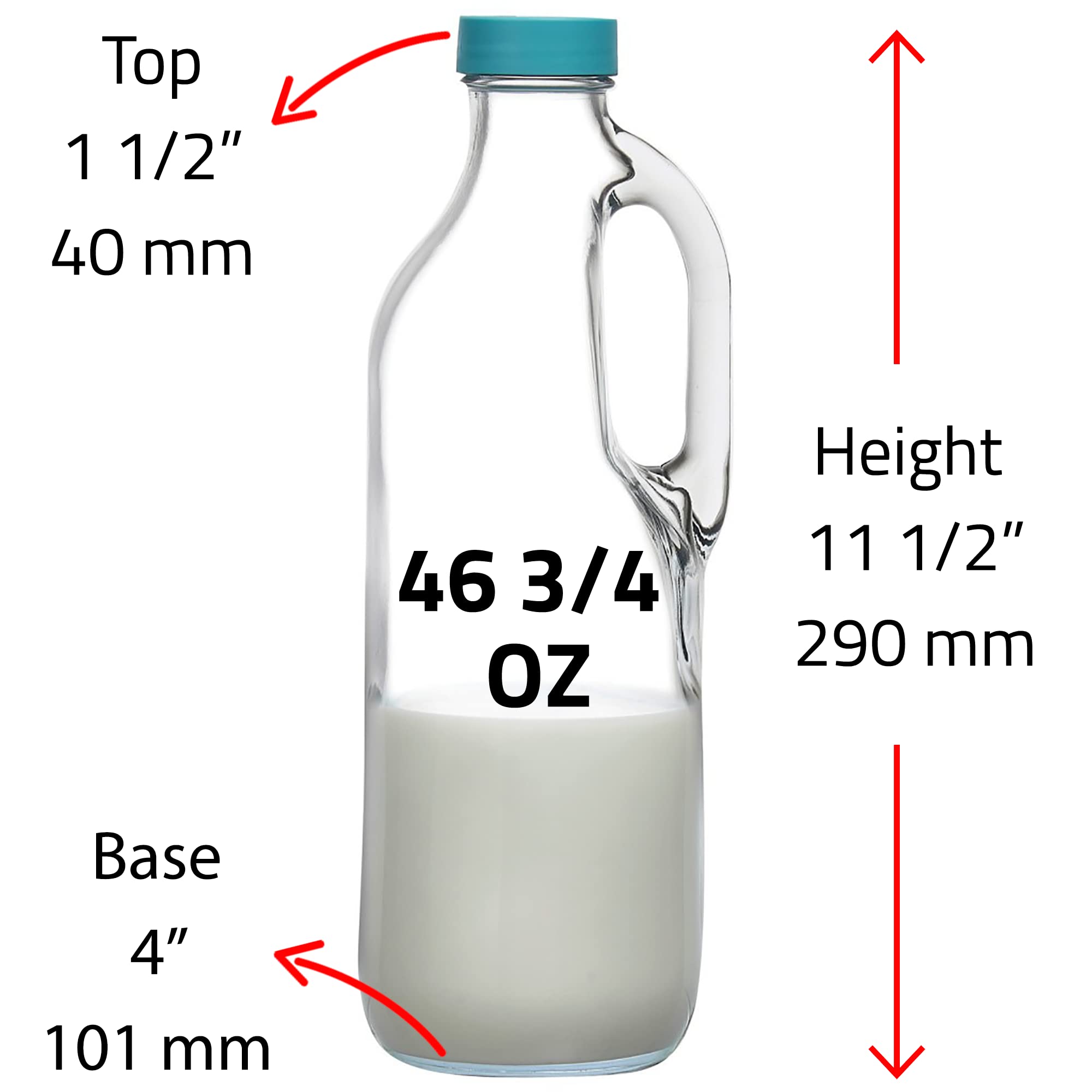 GLASS MONGER 2pc 47oz pitcher side view shows sturdy grip