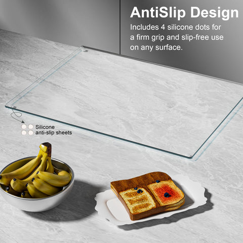 GlassCuisine tempered glass durability withstands daily knife work.