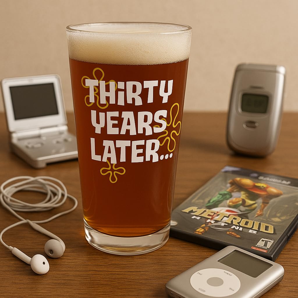 Glassicle beer glass with retirement gift packaging for easy gifting