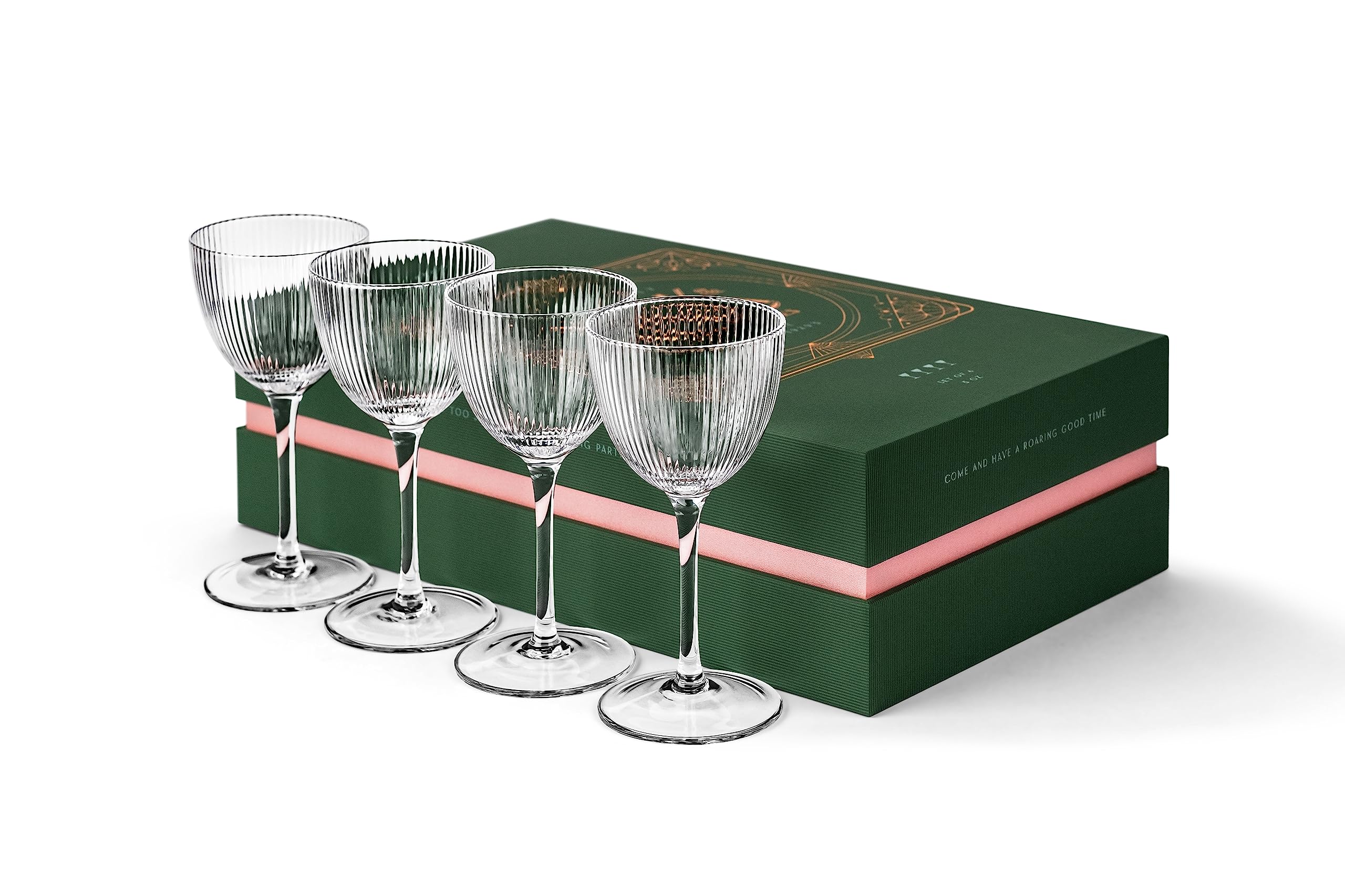 GLASSIQUE CADEAU handblown crystal glassware adds artisanal charm.