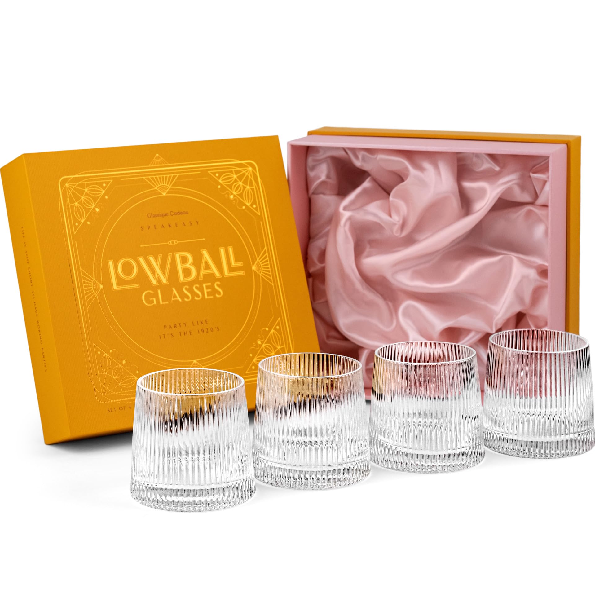 GLASSIQUE CADEAU vintage Art Deco lowball glasses for cocktails
