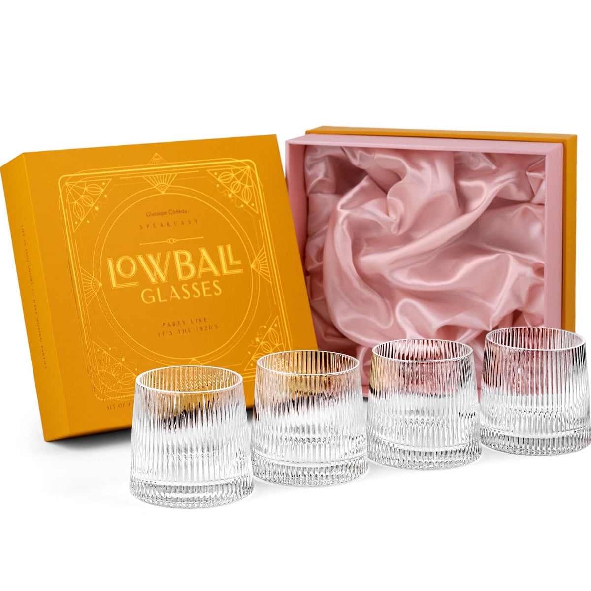 GLASSIQUE CADEAU vintage Art Deco lowball glasses for cocktails