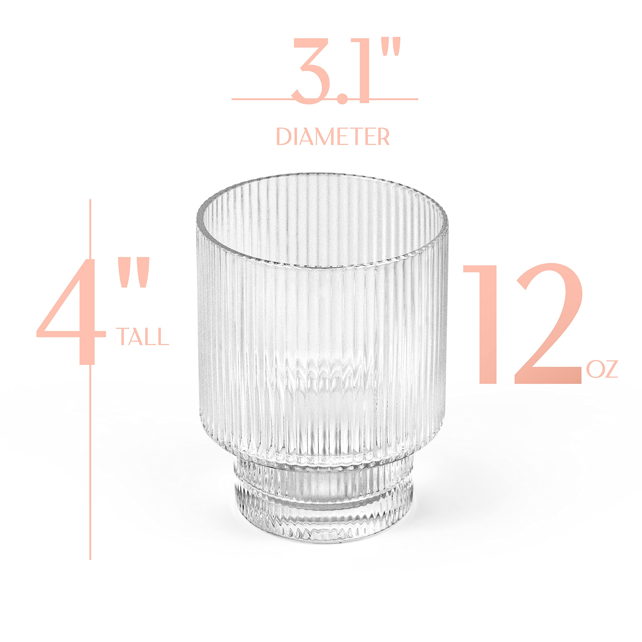 GLASSIQUE CADEAU four-piece crystal set highlights deco charm for Old Fashioned drinks