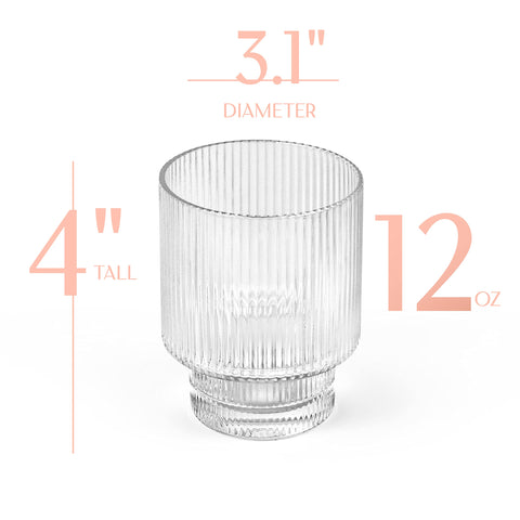 GLASSIQUE CADEAU four-piece crystal set highlights deco charm for Old Fashioned drinks