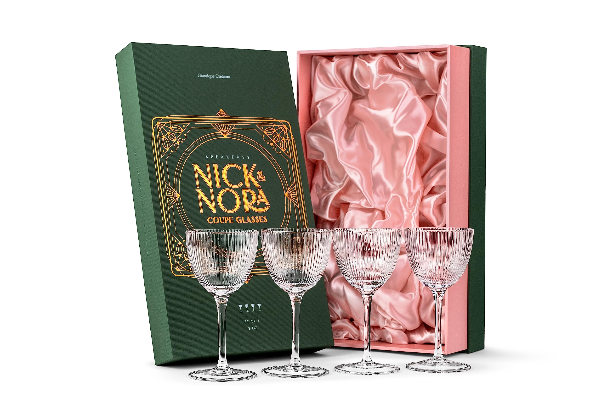 GLASSIQUE CADEAU vintage Nick-Nora 5oz glass for classic cocktails.