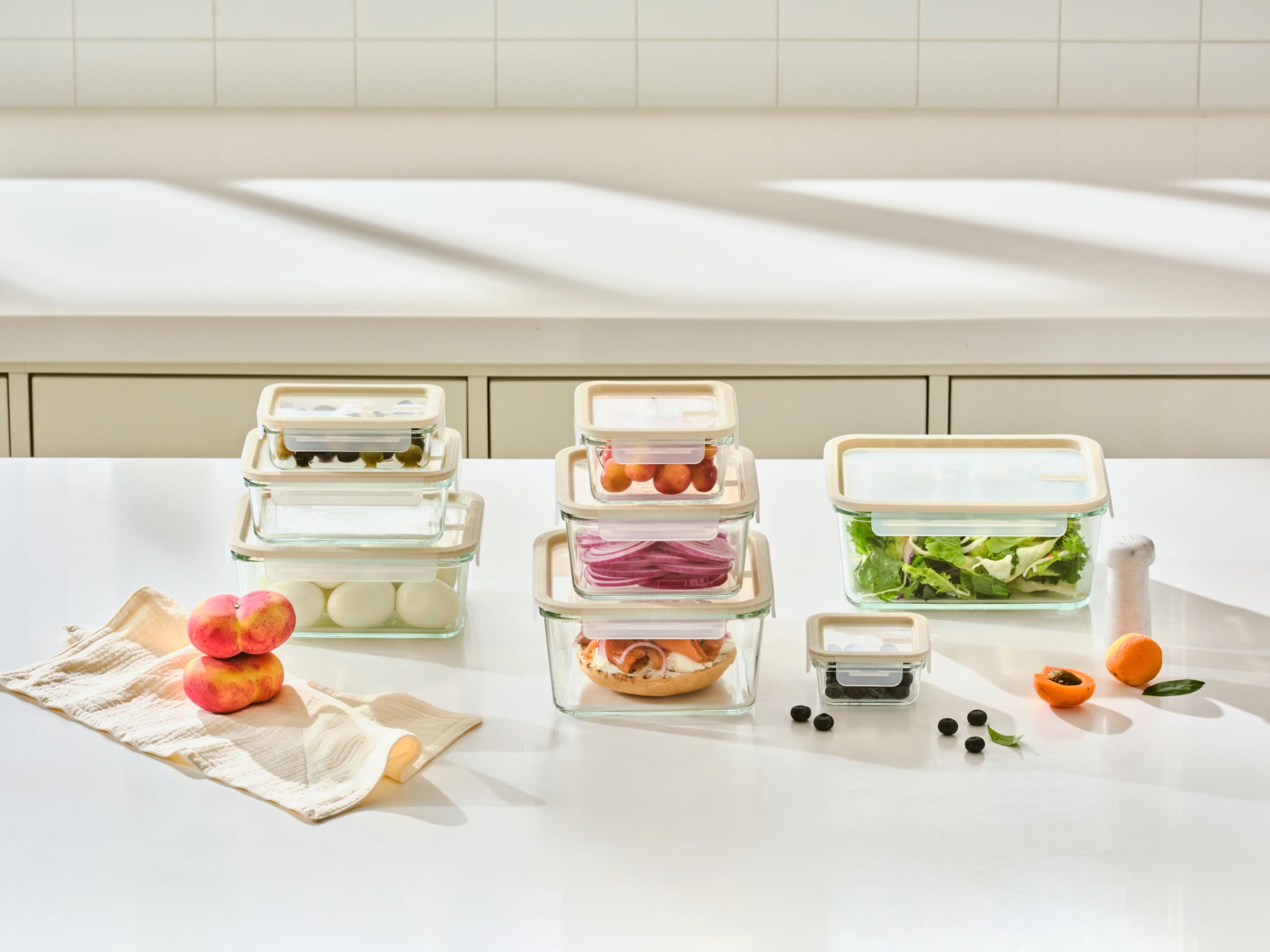 Glasslock Sens 64oz square container suitable for bulk storage and batch cooking