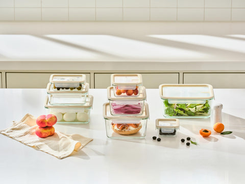 Glasslock Sens 64oz square container suitable for bulk storage and batch cooking