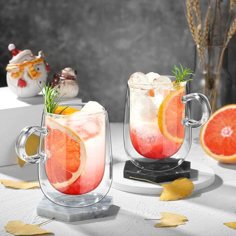 Glastal lightweight glass mug with simple, elegant table styling.