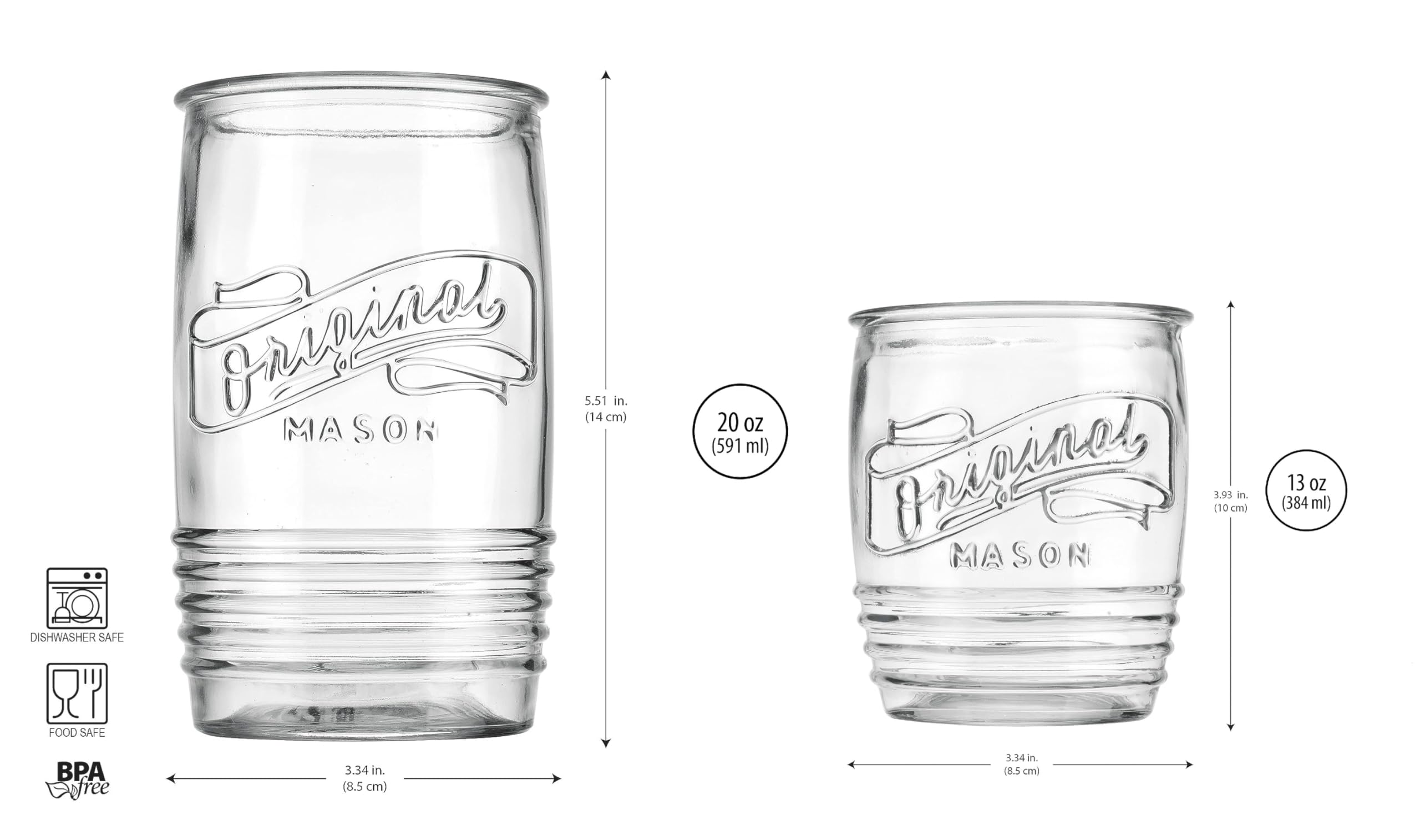 Glaver's embossed vintage design glasses adds authentic retro flair to any table.