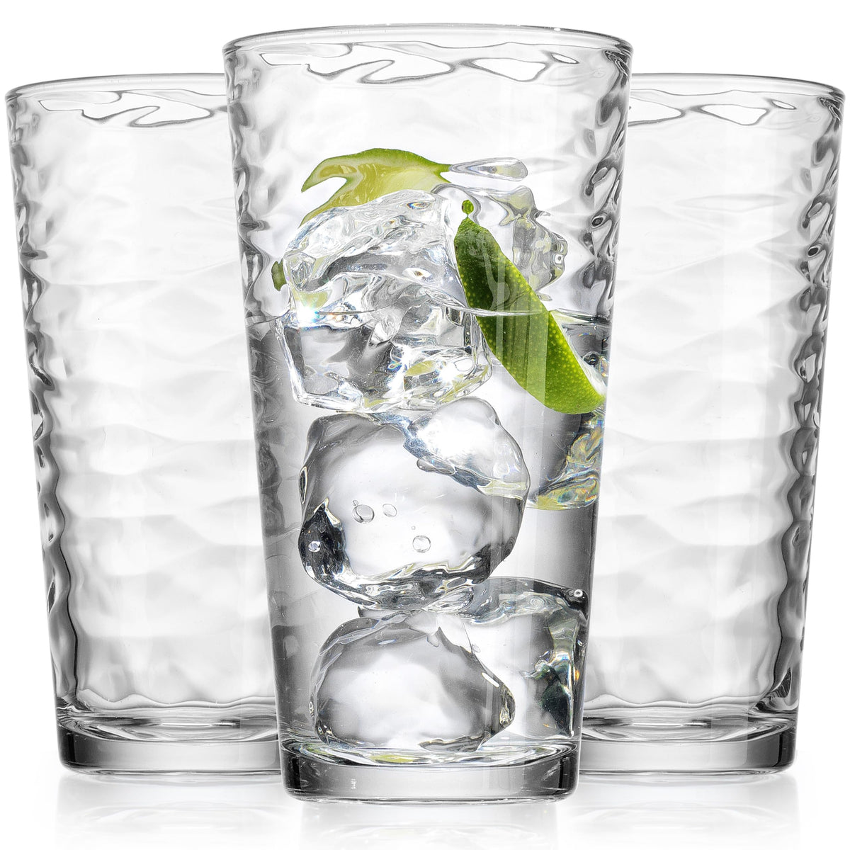 Glaver's highball glasses with wave ribbed crest for elegant entertaining.