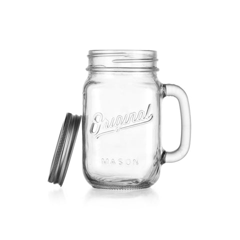 Original Mason label on each mug adds nostalgic appeal for celebrations.