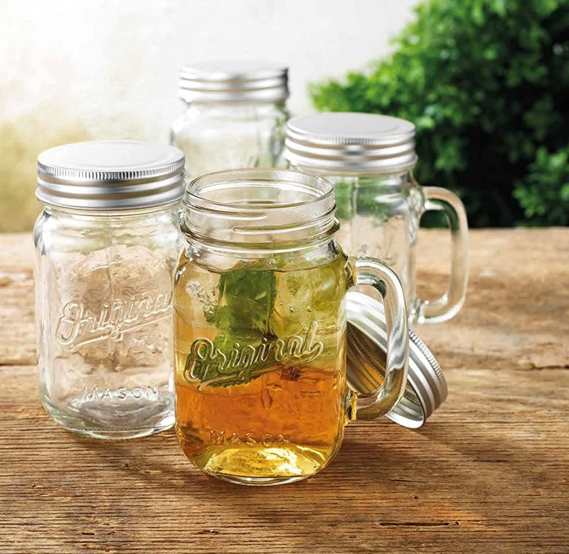 Glaver's mason jar mug set ideal for summer patio drinks and picnics.