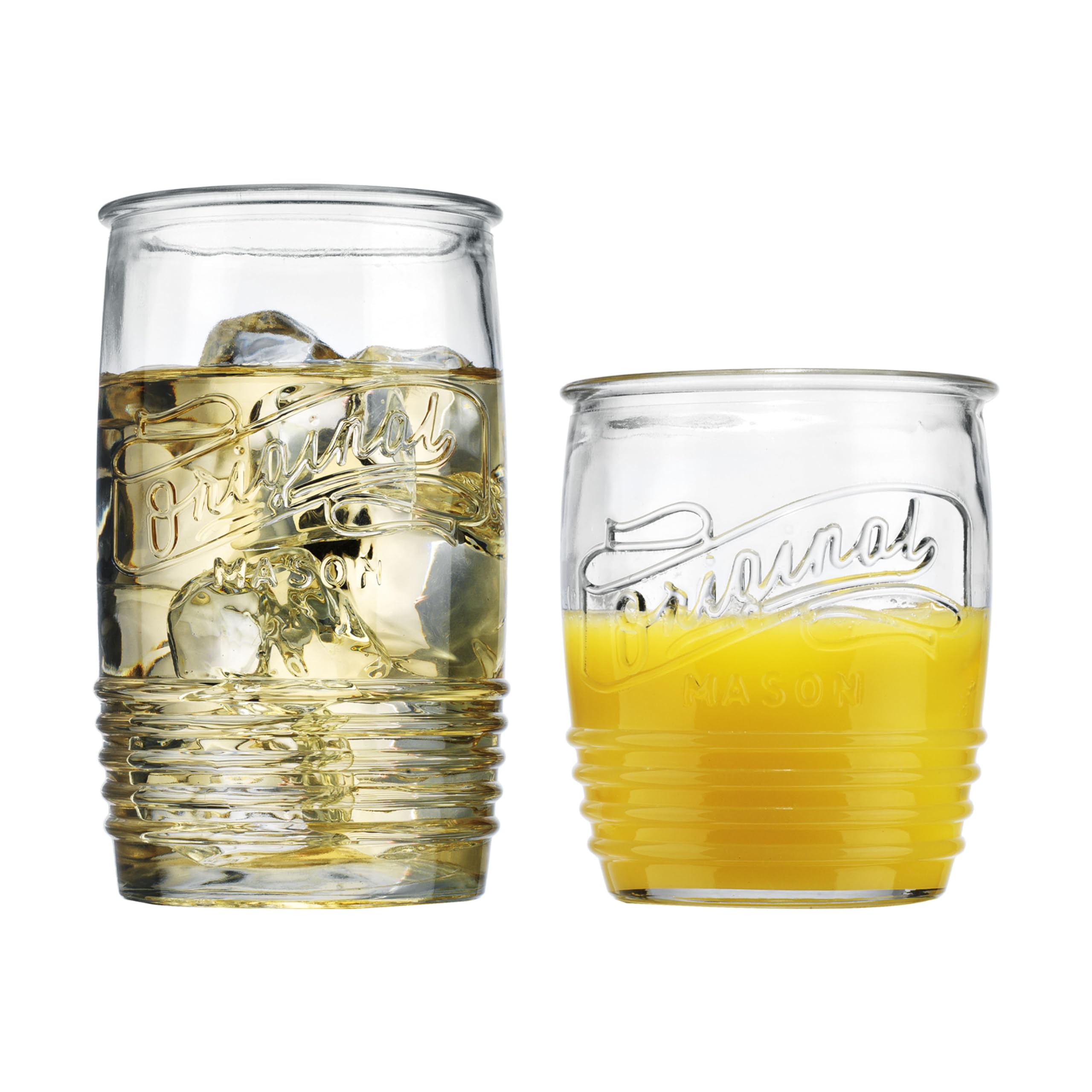 Glaver's Original Mason Set eight glasses for versatile everyday use.