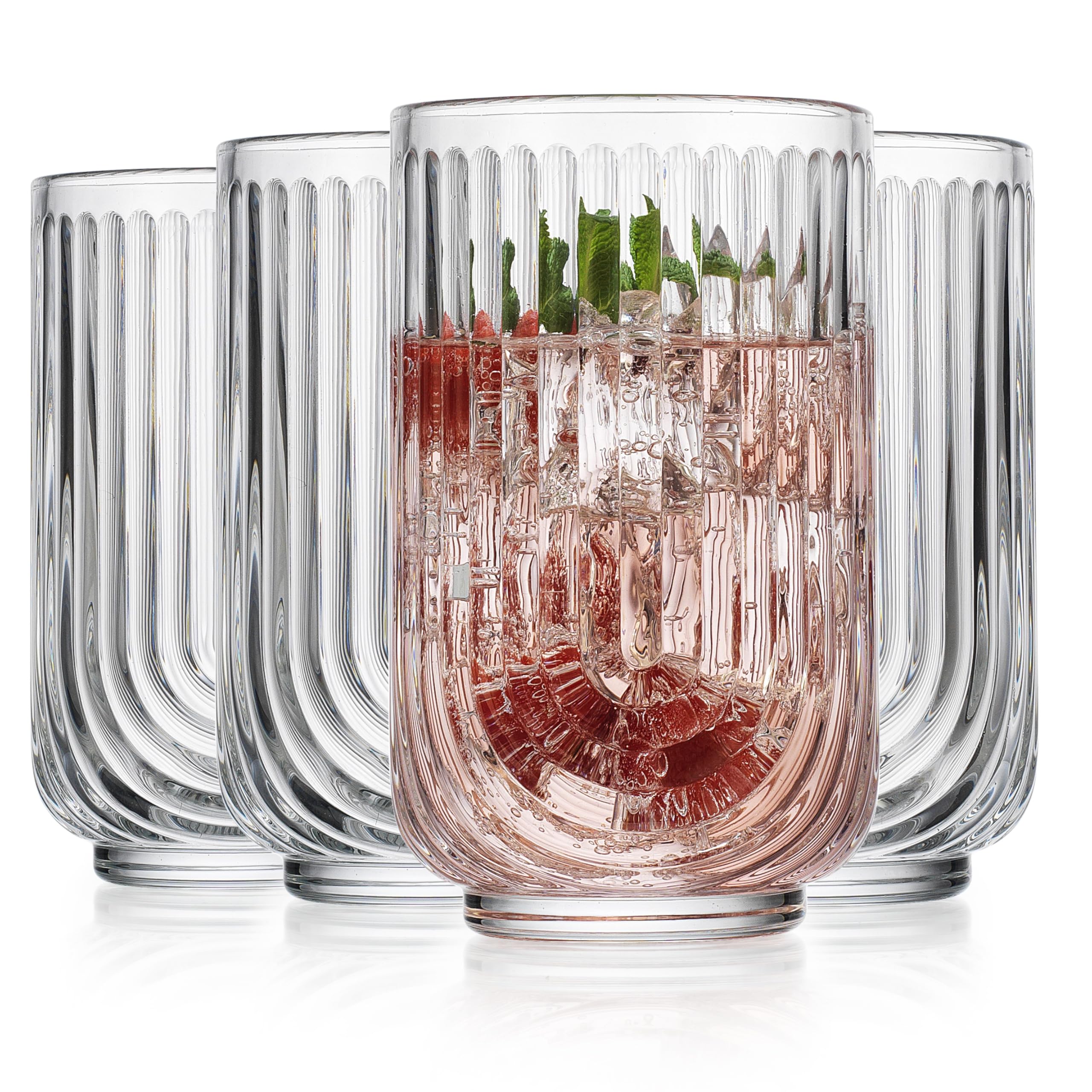 Glaver's Vintage Glassware arch glass clear 17oz ideal for cocktails and fresh beverages