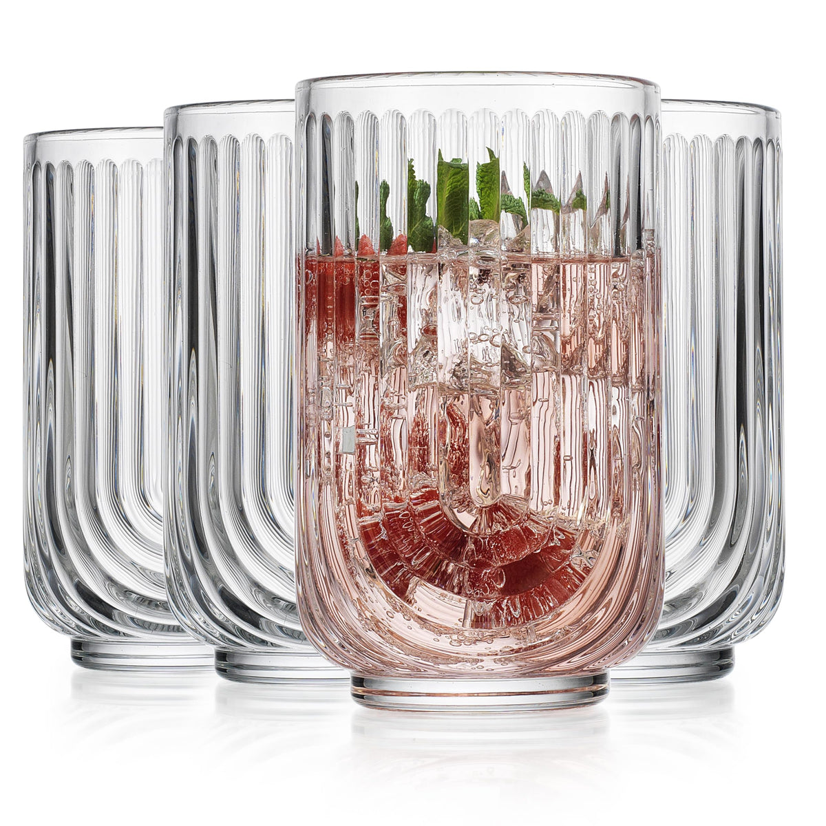 Glaver's Vintage Glassware arch glass clear 17oz ideal for cocktails and fresh beverages
