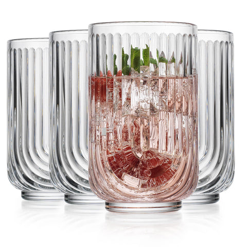 Glaver's Vintage Glassware arch glass clear 17oz ideal for cocktails and fresh beverages