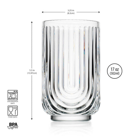 Glaver's 17oz capacity supports generous pours for beverages and layered drinks