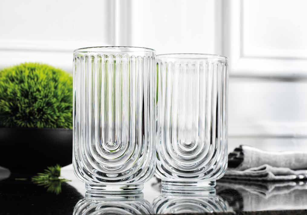 Glaver's embossed arch pattern adds subtle sophistication to any kitchen or bar