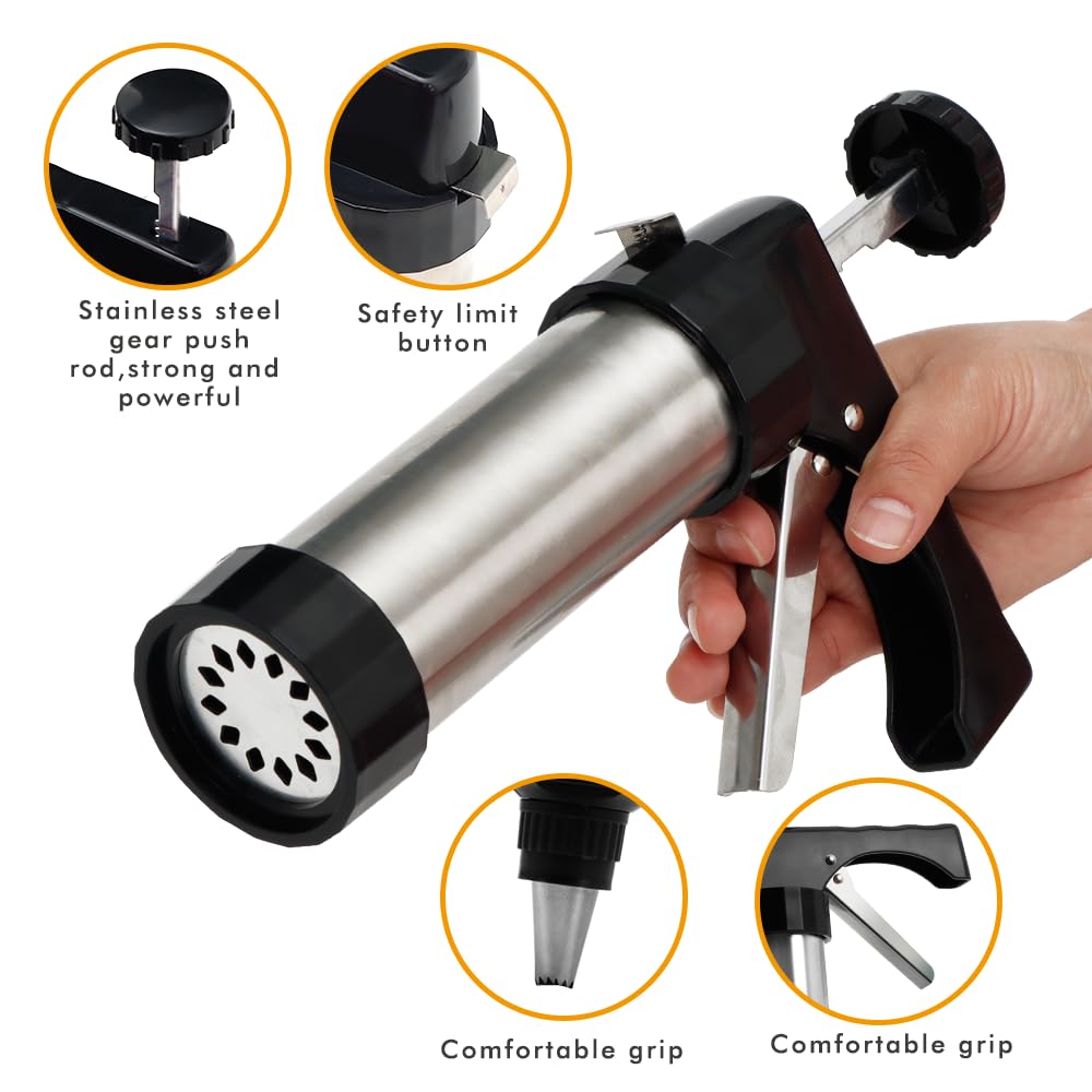 GleeAnt ergonomic stainless steel handle provides comfortable grip during decorating