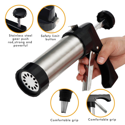 GleeAnt ergonomic stainless steel handle provides comfortable grip during decorating