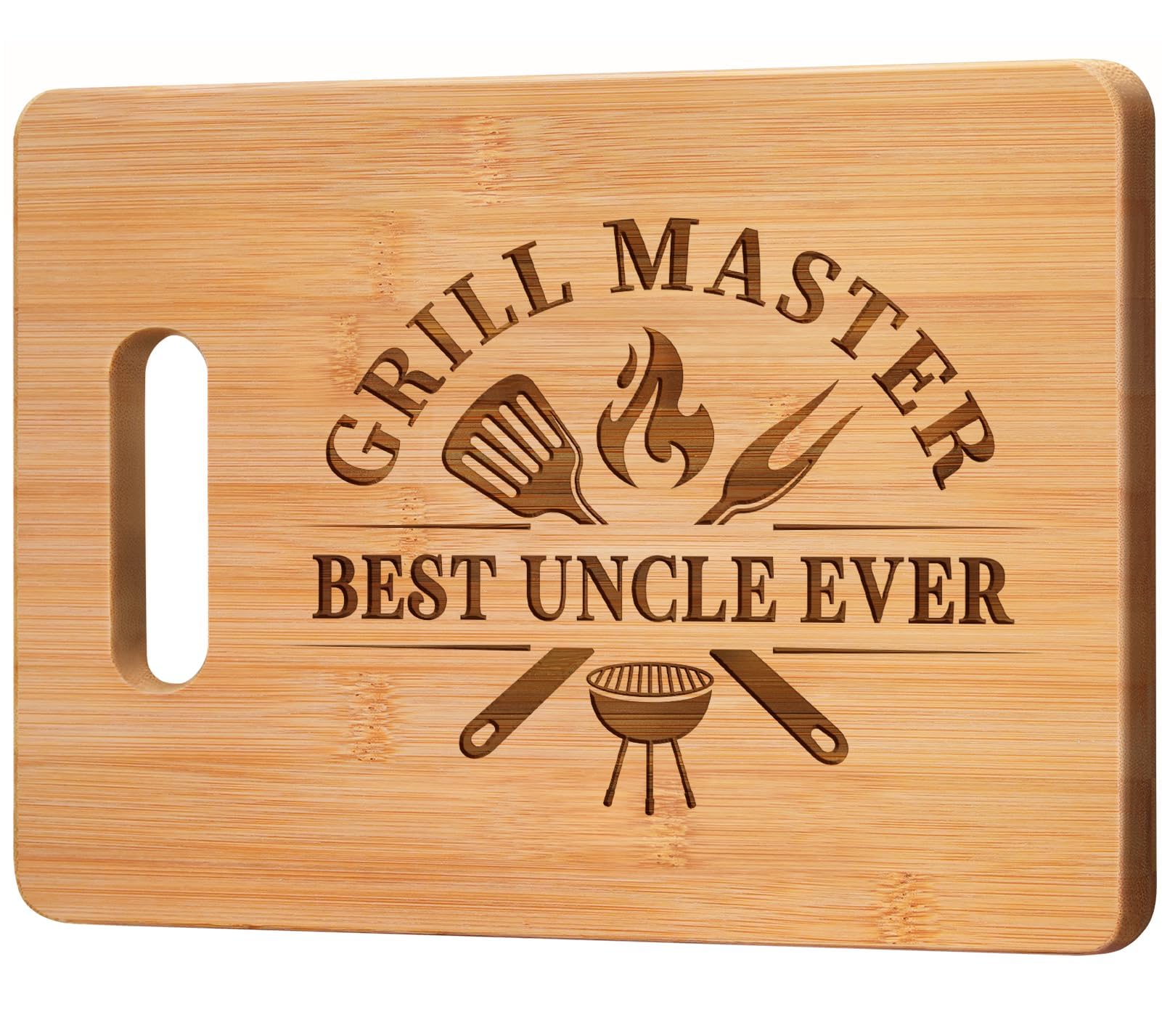 Gleevera Best Uncle Ever engraved cutting board front view as a heartfelt gift for Uncle
