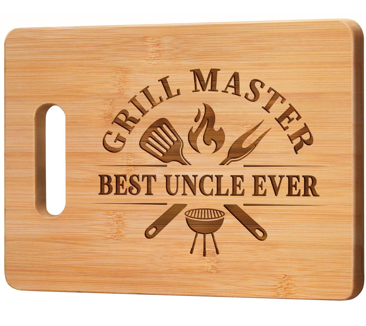 Gleevera Best Uncle Ever engraved cutting board front view as a heartfelt gift for Uncle