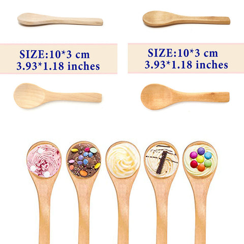 Gleihow small wooden spoons wood-grain closeup highlights natural texture and durability.