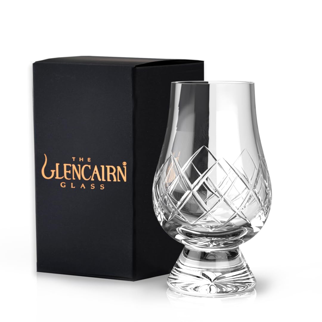 GLENCAIRN Cut Premium Whiskey Glass in gift carton, elegant packaging.
