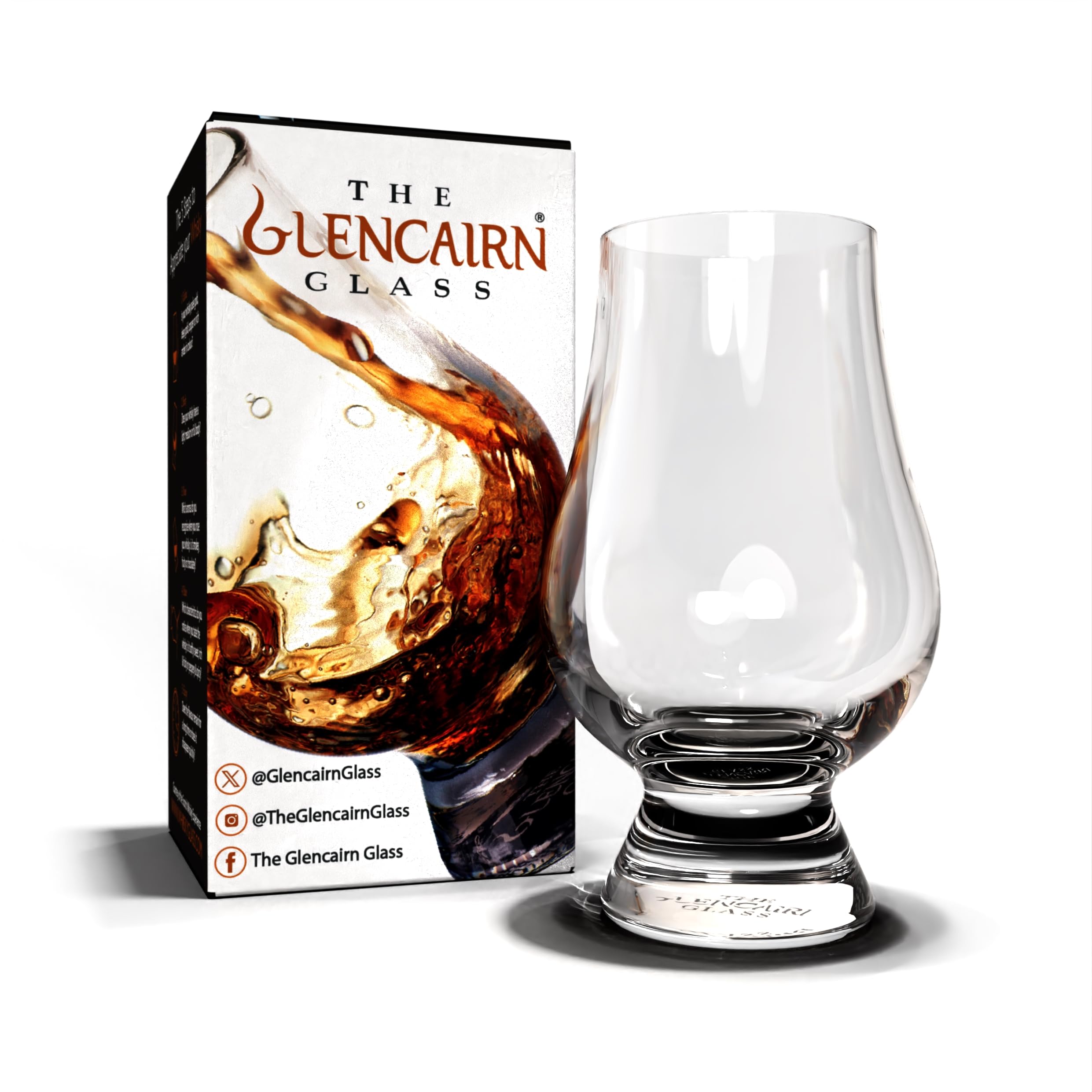 GLENCAIRN whisky glasses in a two-pack travel set, ideal for tastings on the go.