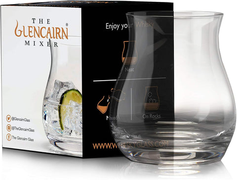 GLENCAIRN mixer glass in gift carton for elegant whiskey gifting.