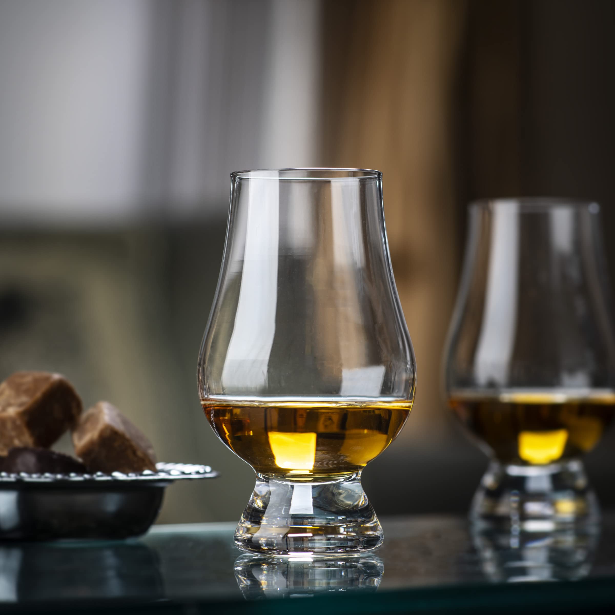Tapered mouth concentrates aromas for nosing with GLENCAIRN