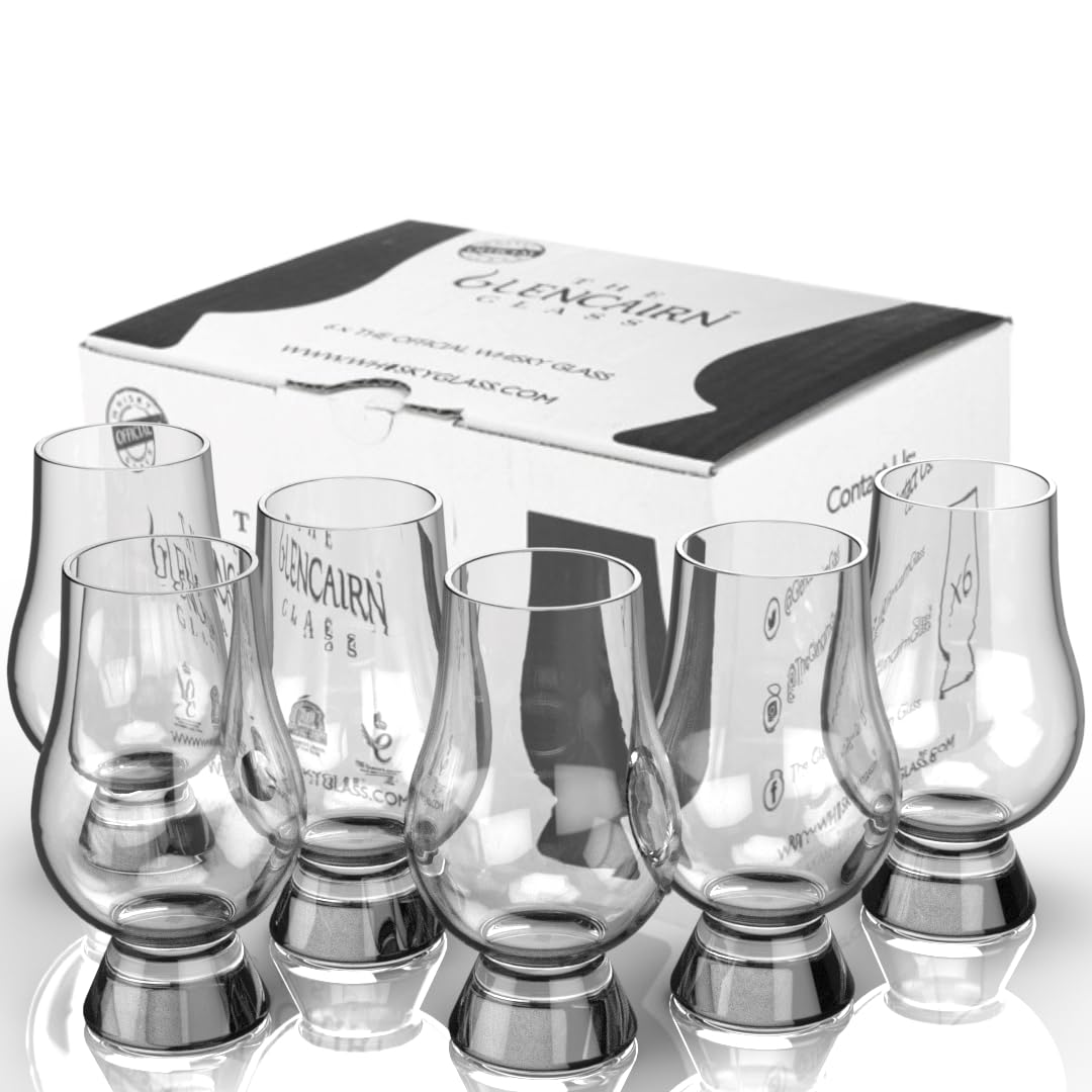 GLENCAIRN whiskey glass set of 6 in trade pack for refined tastings.
