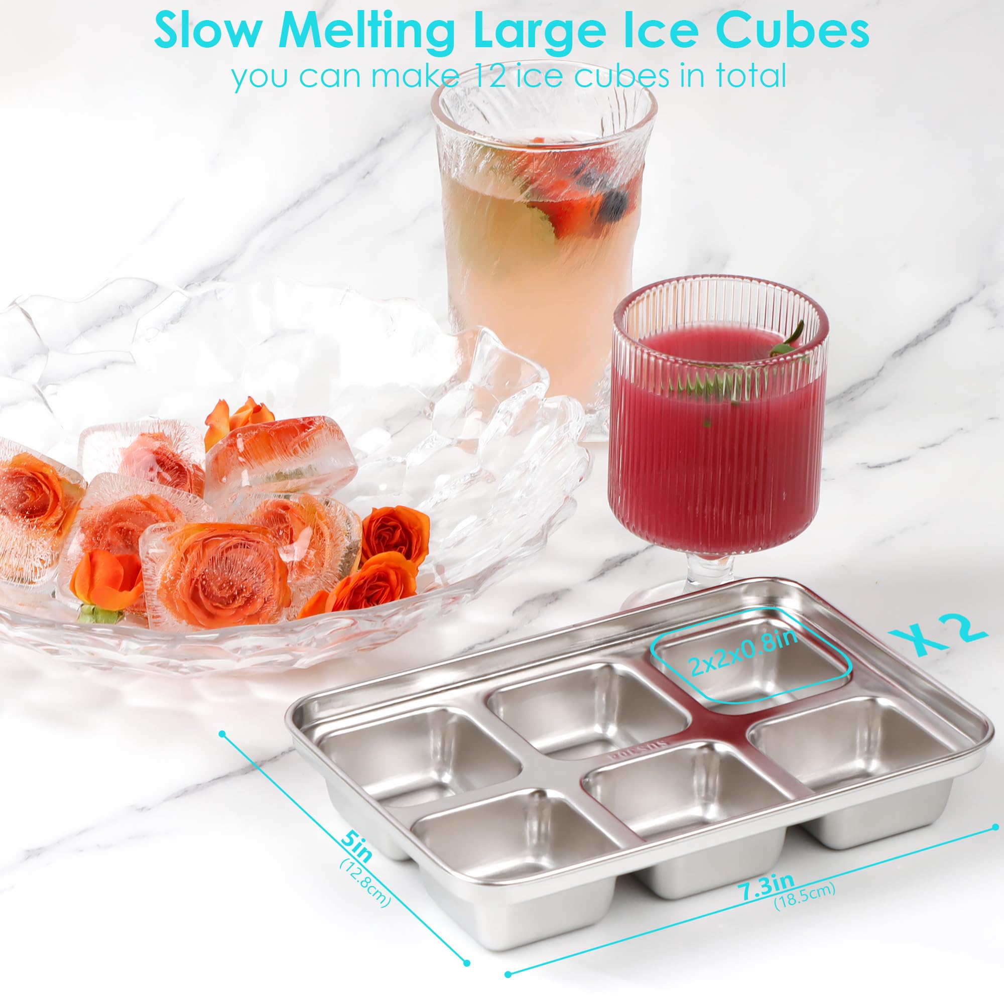 GLENDAVENY easy-release ice tray demonstrating quick cube release