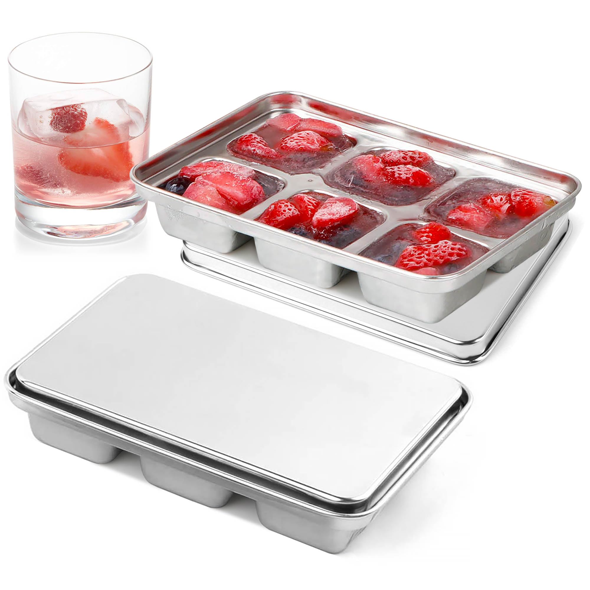 GLENDAVENY large ice cube tray top view for slow-melting cocktails