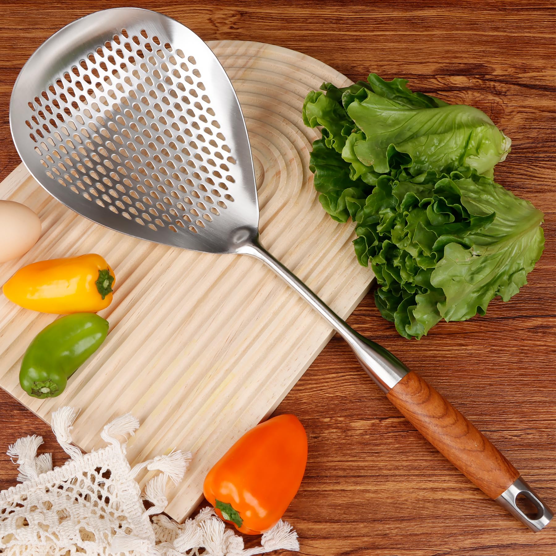 GLENDAVENY slotted spoon with hanging hole for convenient storage