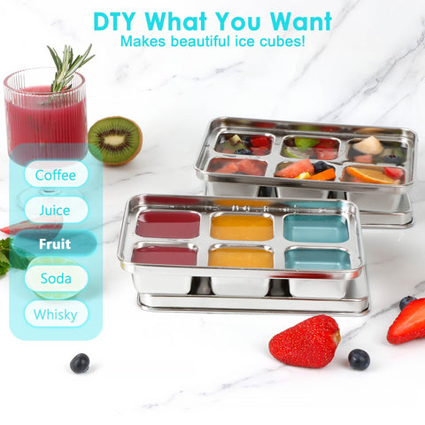 GLENDAVENY stackable ice tray with lid saving fridge space