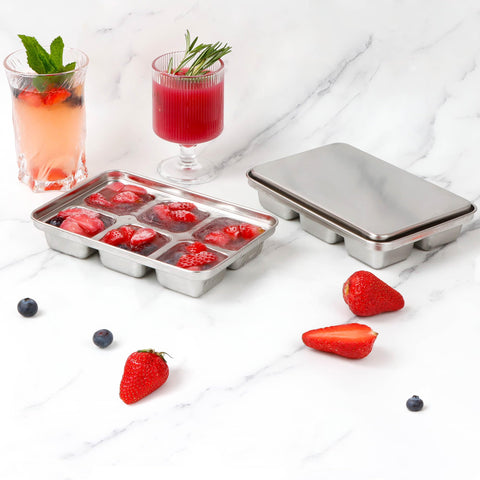 GLENDAVENY stainless steel ice cubes close-up highlighting durability