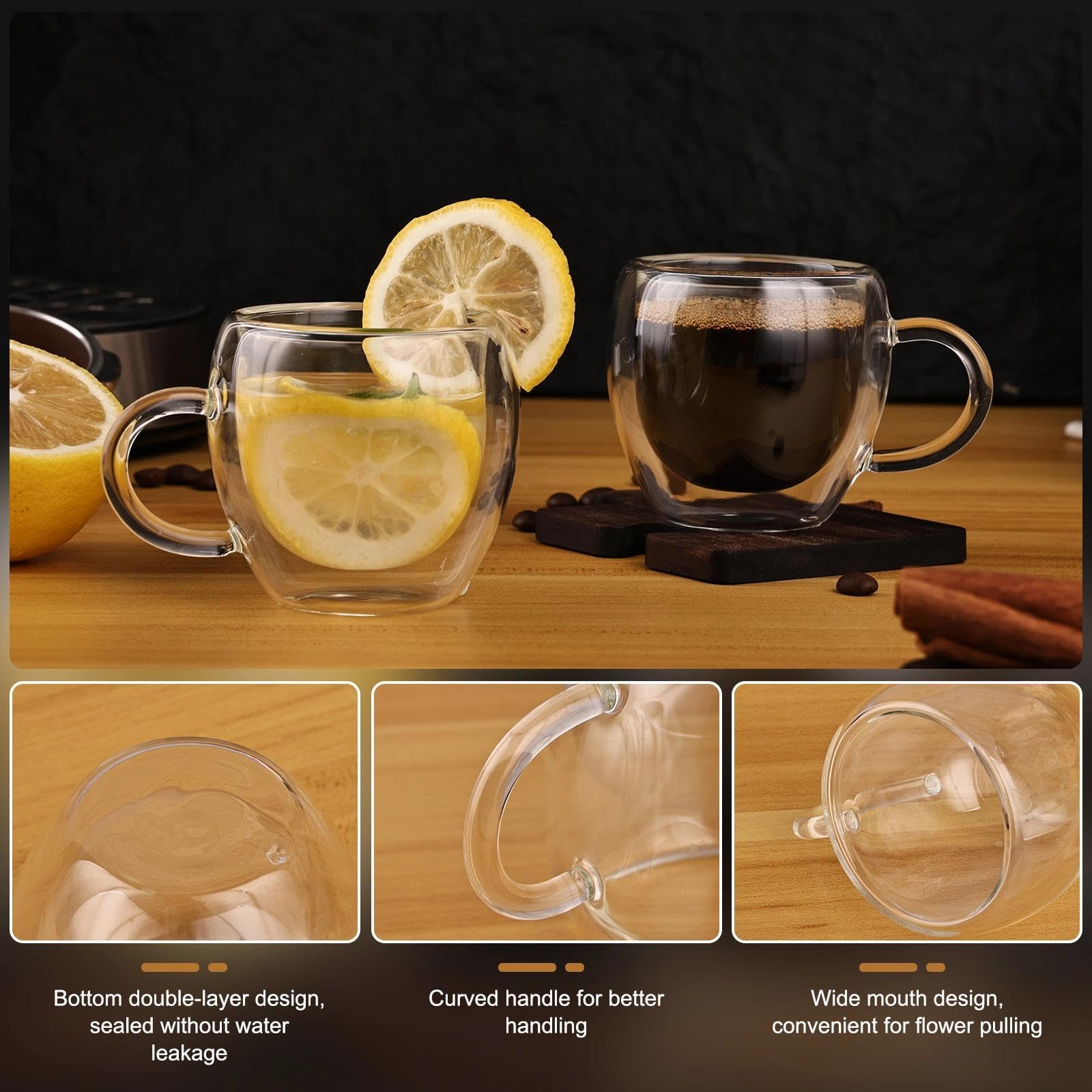 Glenkach espresso glass steaming with hot coffee, ideal for savoring aroma