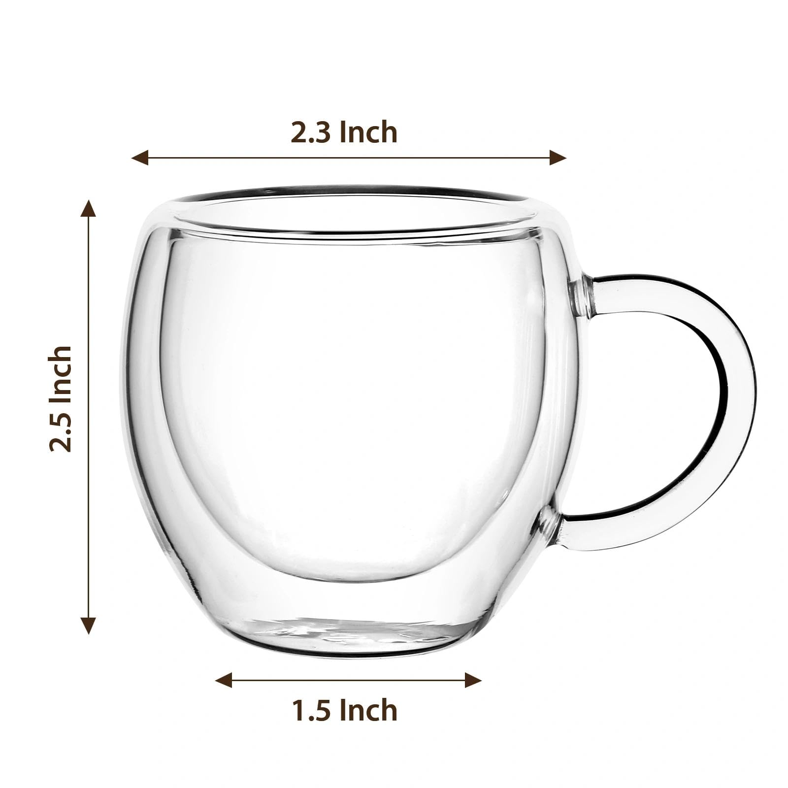 Glenkach 2.5oz espresso shot glass shows precise portion for shots