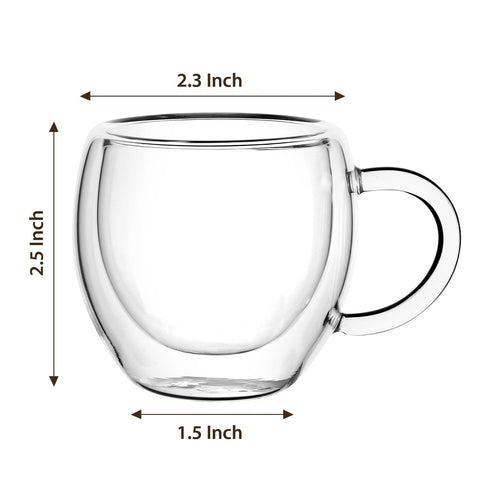 Glenkach 2.5oz espresso shot glass shows precise portion for shots