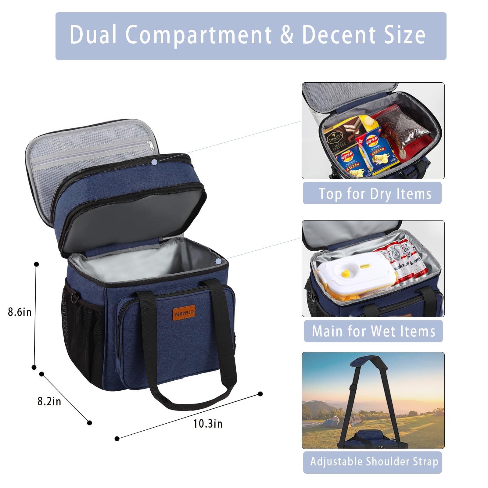 GLENKEY 16L large capacity case ideal for work or picnics