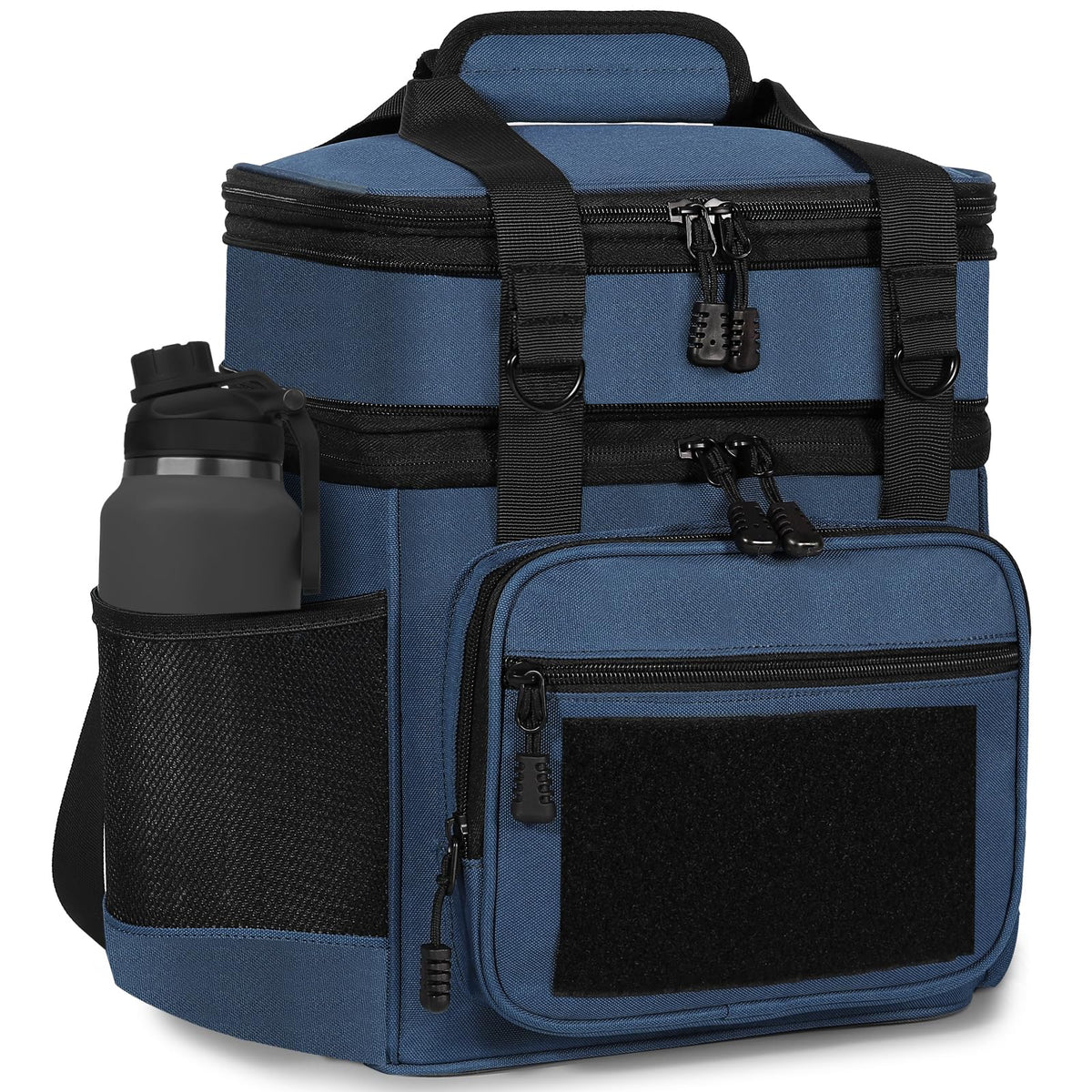 GLENKEY double-deck insulated lunch box blue exterior preserves freshness during daily use