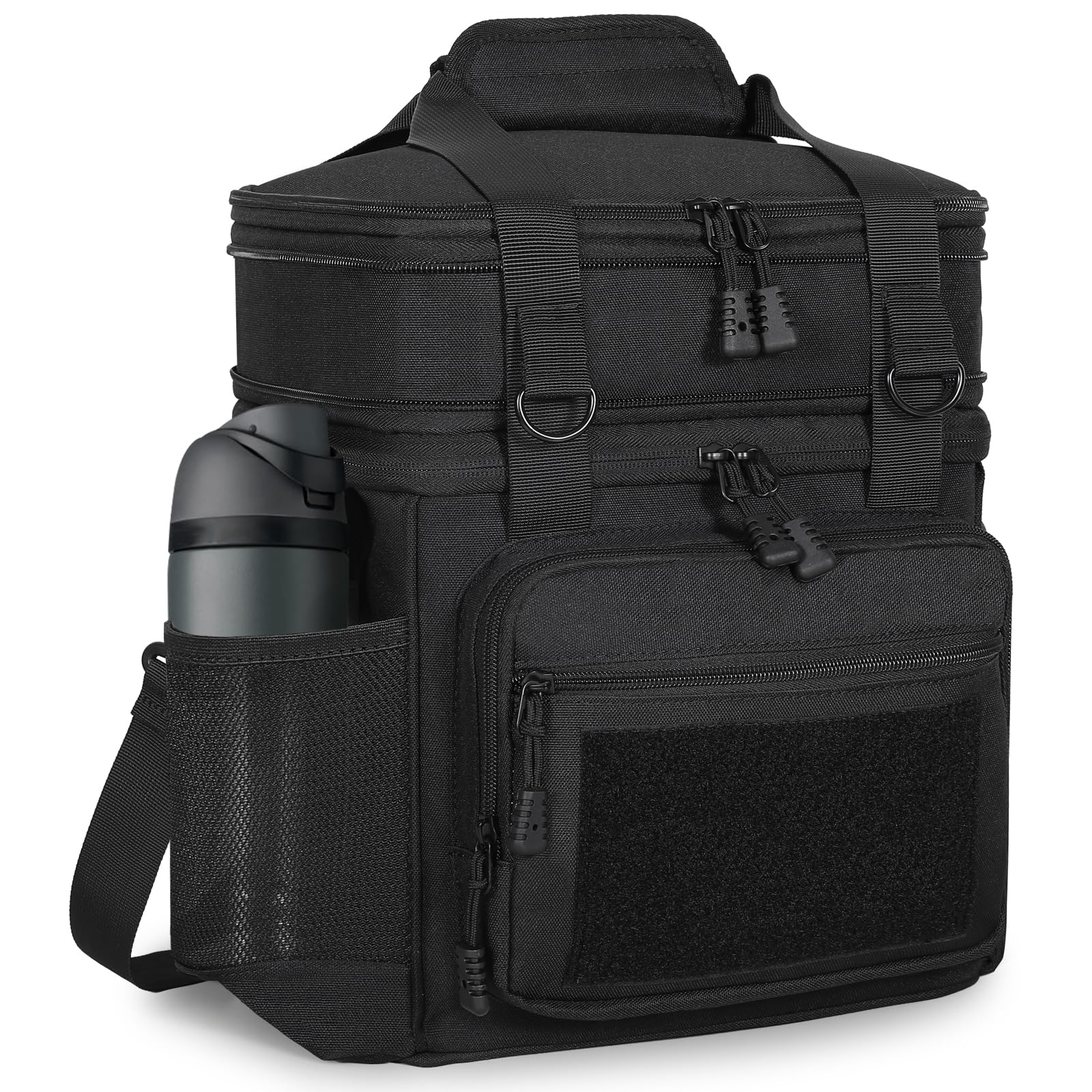 Glenkey double-deck insulated lunch box with expandable top compartment for extra meal capacity.